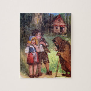 Quebra-cabeça Hansel e Gretel encontram a bruxa