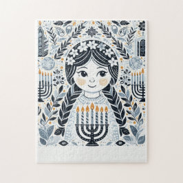 Quebra-cabeça Hanukkah Sameach Glow Quebra-cabeça: Juntos Festi