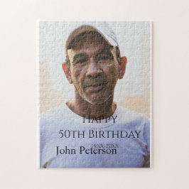 Quebra-cabeça Happy 50th birthday name photo year man simple min