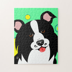 Quebra-cabeça Happy Border Collie Jigsaw Puzzle
