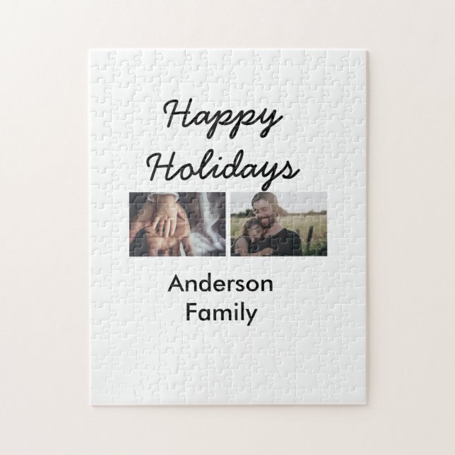 Quebra-cabeça Happy holidays father son Christmas photo family n (Vertical)