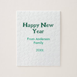 Quebra-cabeça Happy new year green add family name year simple
