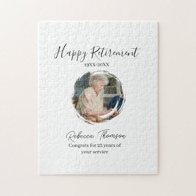 Quebra-cabeça Happy retirement year name circle photo retired (Vertical)