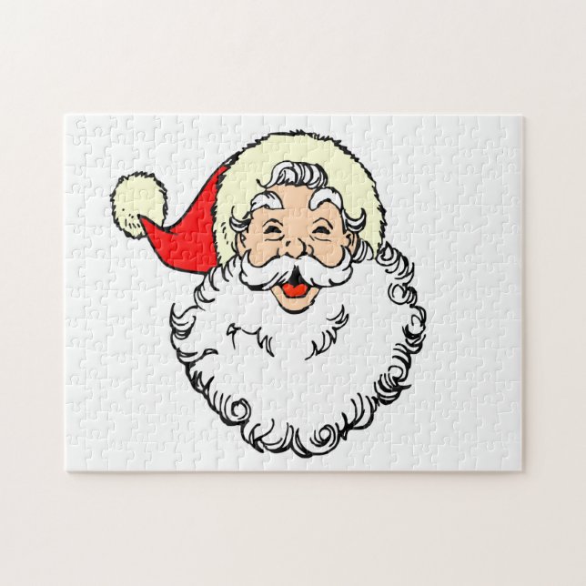 Quebra-cabeça Happy Santa Claus Face Cartoon (Horizontal)