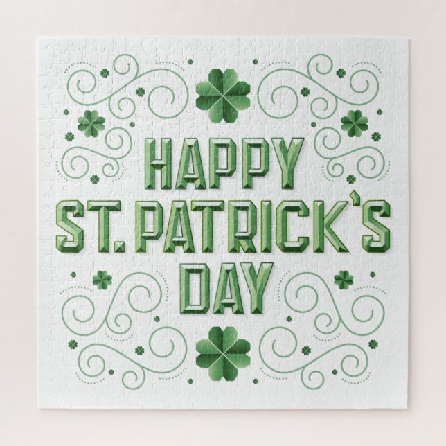 Quebra-cabeça Happy St. Patrick's Day (Beveled) Puzzle 20x20 (Vertical)