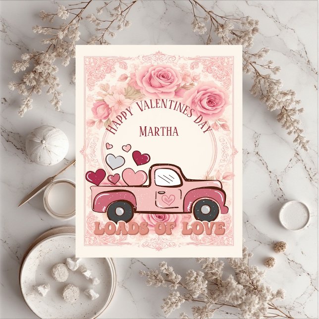 Quebra-cabeça Happy Valentines Day Truck Loads of Love Heart Kid (Happy Valentines Day Truck Loads of Love Heart Kid Jigsaw Puzzle)