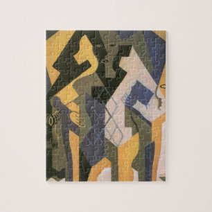 Quebra-cabeça Harlequin numa Mesa de Juan Gris, Vintage Cubism