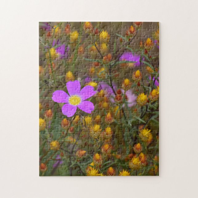 Quebra-cabeça Harmonia de Flores Silvestres – Roxo e Dourado em  (Vertical)