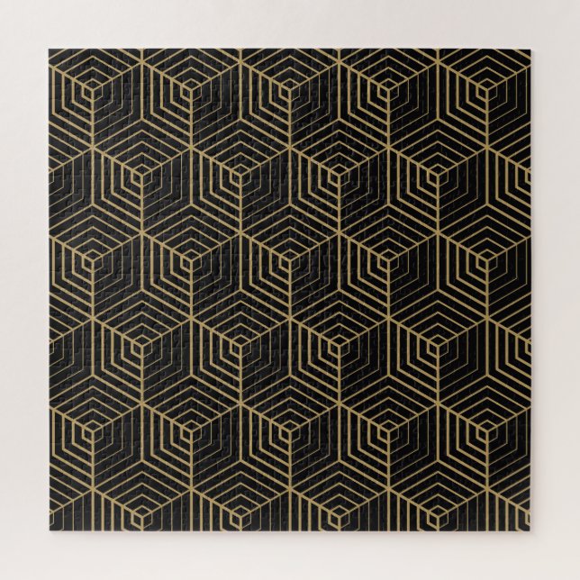 Quebra-cabeça Harmônica Hexagonal: Elegância de Art Deco (Vertical)