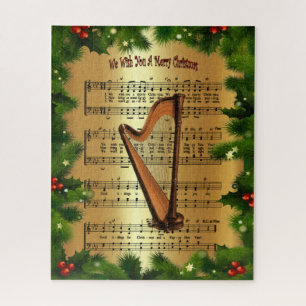 Quebra-cabeça Harp ~ "Desejamos-Lhe Um Feliz Natal" ~
