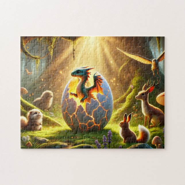 Quebra-cabeça Hatching Dragon Magical Forest Scene (Horizontal)