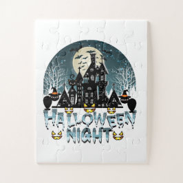 Quebra-cabeça Haunted House, Scary Halloween Night