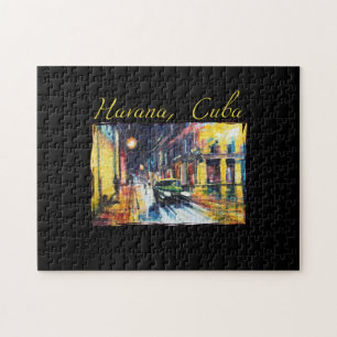 Quebra-cabeça Havana Cuba - Cena Noturna de Habana Vieja