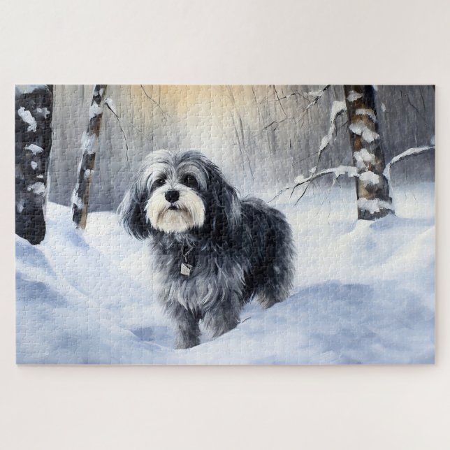 Quebra-cabeça Havanese Deixe Nevar Natal (Horizontal)