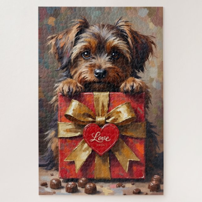 Quebra-cabeça Havanese Dog Valentine's Day Box of Chocolates (Vertical)