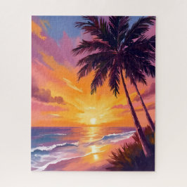 Quebra-cabeça Hawaii Beach Sunset Painting Travel