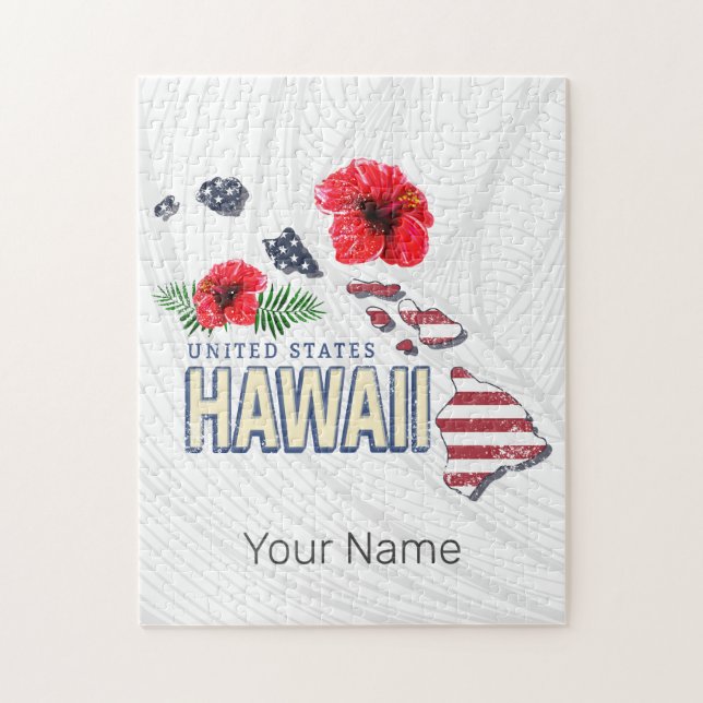 Quebra-cabeça Hawaii Estados Unidos Mapa Retrorestadual EUA Souv (Vertical)