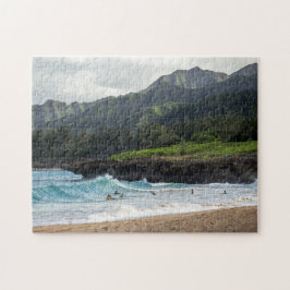 Quebra-cabeça Hawaiian Beach Oahu Surfers Travel Photo