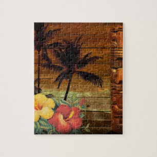 Quebra-cabeça Hawaiian floral tropical do hibiscus do totem da