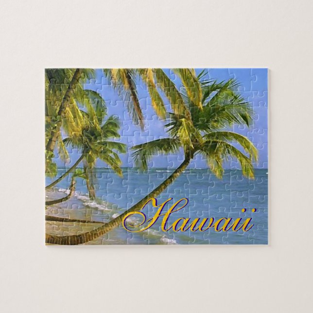 Quebra-cabeça Hawaiian Palm Trees Exotic Travel Art (Horizontal)