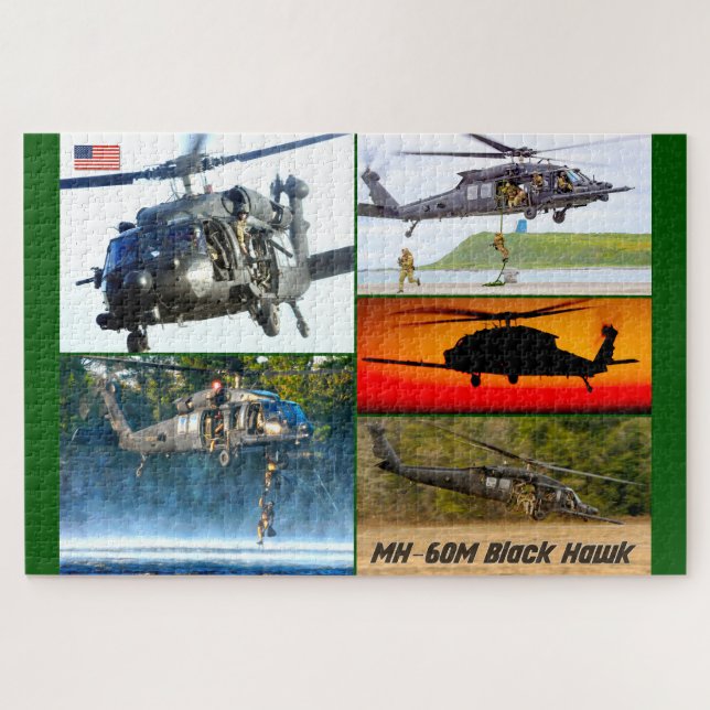 Quebra-cabeça HAWK PRETO MH-60M (20x30 POLEGADAS) (Horizontal)