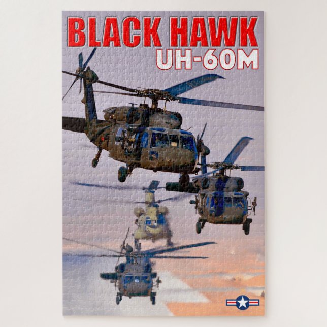 Quebra-cabeça HAWK PRETO UH-60M (20x30 POLEGADAS) (Vertical)