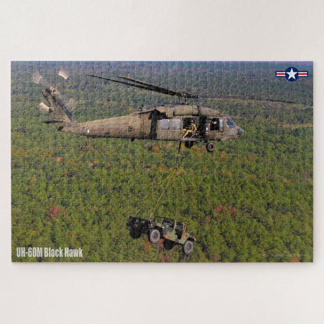 Quebra-cabeça HAWK PRETO UH-60M (20x30 POLEGADAS) (Horizontal)