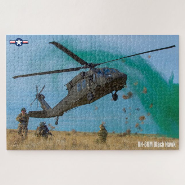 Quebra-cabeça HAWK PRETO UH-60M (20x30 POLEGADAS) (Horizontal)