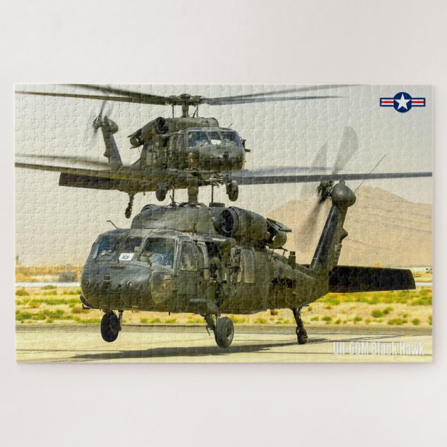 Quebra-cabeça HAWK PRETO UH-60M (20x30 POLEGADAS) (Horizontal)