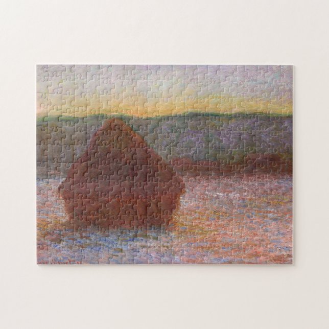 Quebra-cabeça Haystack Thaw Sunset Monet Fine Art (Horizontal)