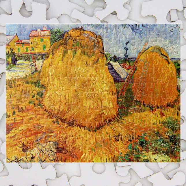 Quebra-cabeça Haystacks em Provença por Vincent van Gogh (Criador carregado)