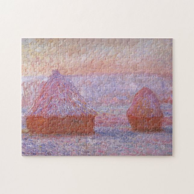 Quebra-cabeça Haystacks Giverny Morning Effect Monet Fine Art (Horizontal)