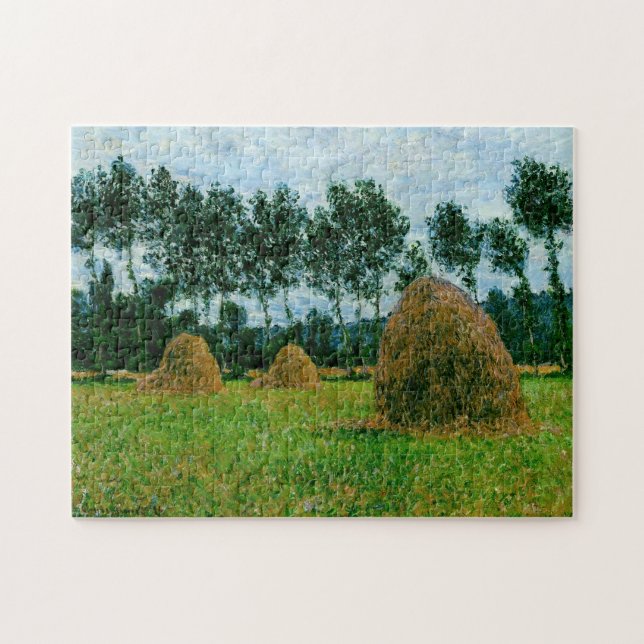 Quebra-cabeça Haystacks Overcast Day Monet Art (Horizontal)