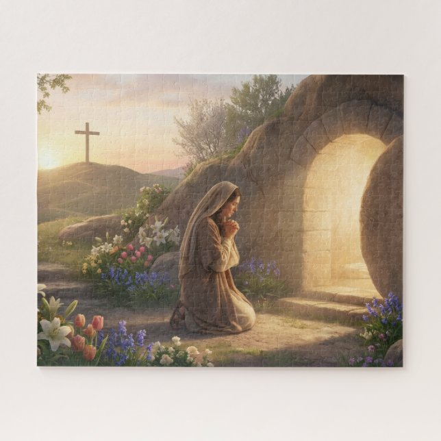Quebra-cabeça He Is Risen: Empty Tomb Easter Jesus Jigsaw Puzzle (Horizontal)