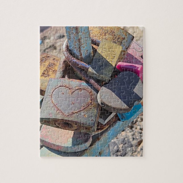Quebra-cabeça Heart Locks in Greece Puzzle (Vertical)