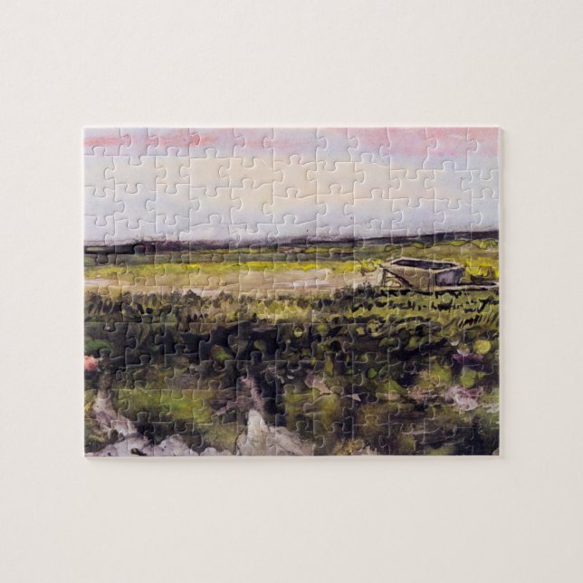 Quebra-cabeça Heath com um Wheelbarrow por Vincent van Gogh (Horizontal)