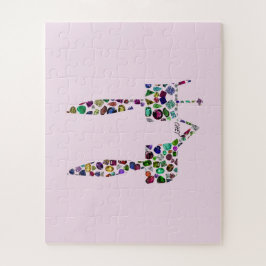 Quebra-cabeça Hebraico - Letra 'CHET' feita com Ouros e Gemas