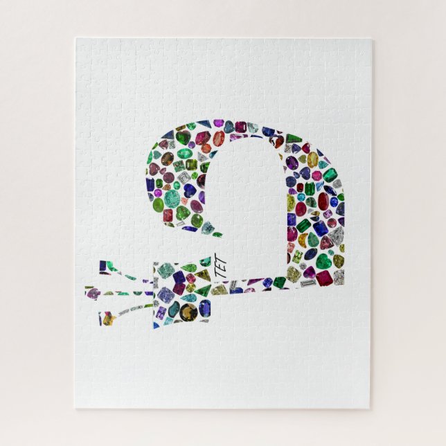 Quebra-cabeça Hebraico - Letra 'TET' feita com Ouros (Vertical)