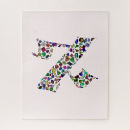 Quebra-cabeça Hebrew Letter ALEF made with Gemstones