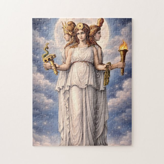 Quebra-cabeça Hécate Tríplice Deusa Arte Celestial da Lua - mito (Vertical)