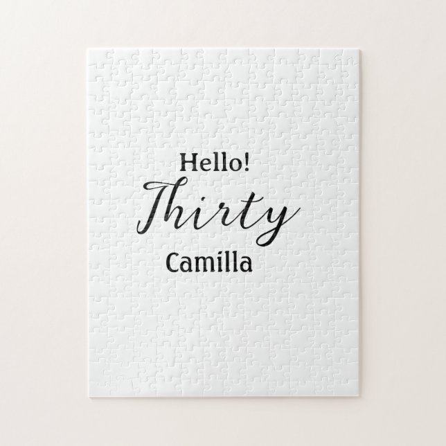Quebra-cabeça Hello thirty birthday name simple minimal elegant  (Vertical)