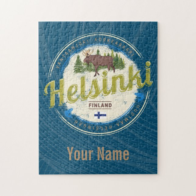 Quebra-cabeça Helsínquia, capital da Finlândia da lembrança de c (Vertical)