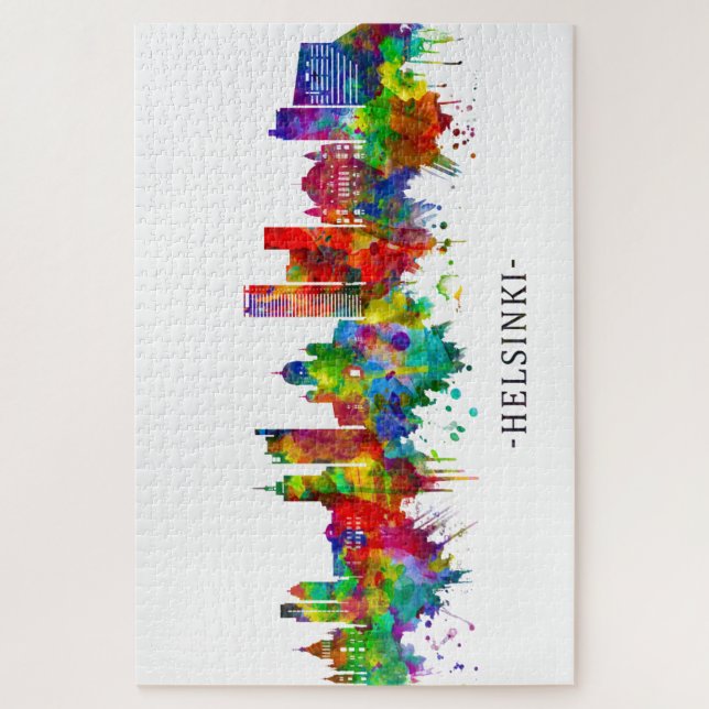 Quebra-cabeça Helsínquia Finlândia Skyline (Vertical)