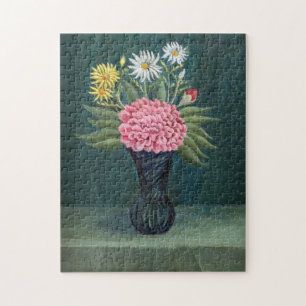 Quebra-cabeça Henri Rousseau - Dália e Margaridas num Vaso