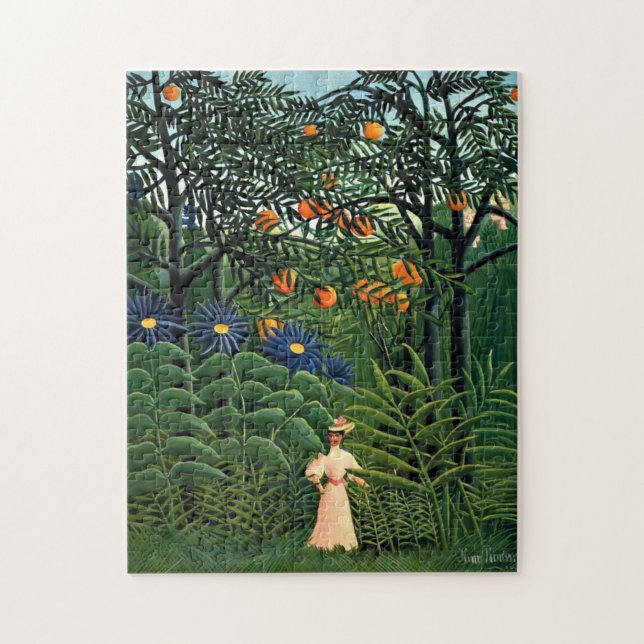 Quebra-cabeça Henri Rousseau - Mulher caminhando em uma Floresta (Vertical)