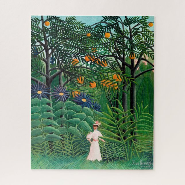 Quebra-cabeça Henri Rousseau - Mulher caminhando em uma Floresta (Vertical)