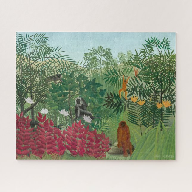 Quebra-cabeça Henri Rousseau - Tropical Forest with Monkeys (Horizontal)