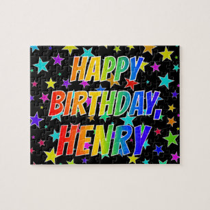 Quebra-cabeça "HENRY" Primeiro Nome, Diversão "FELIZ ANIVERSÁRIO