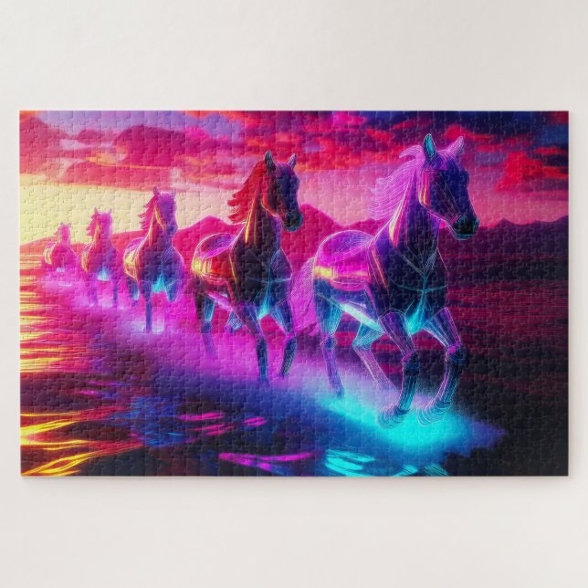 Quebra-cabeça Herança Elétrica - Cavalos de Ondas Sintéticas (Horizontal)