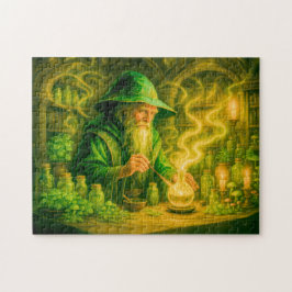 Quebra-cabeça Herbalist mage in mystical oil painting